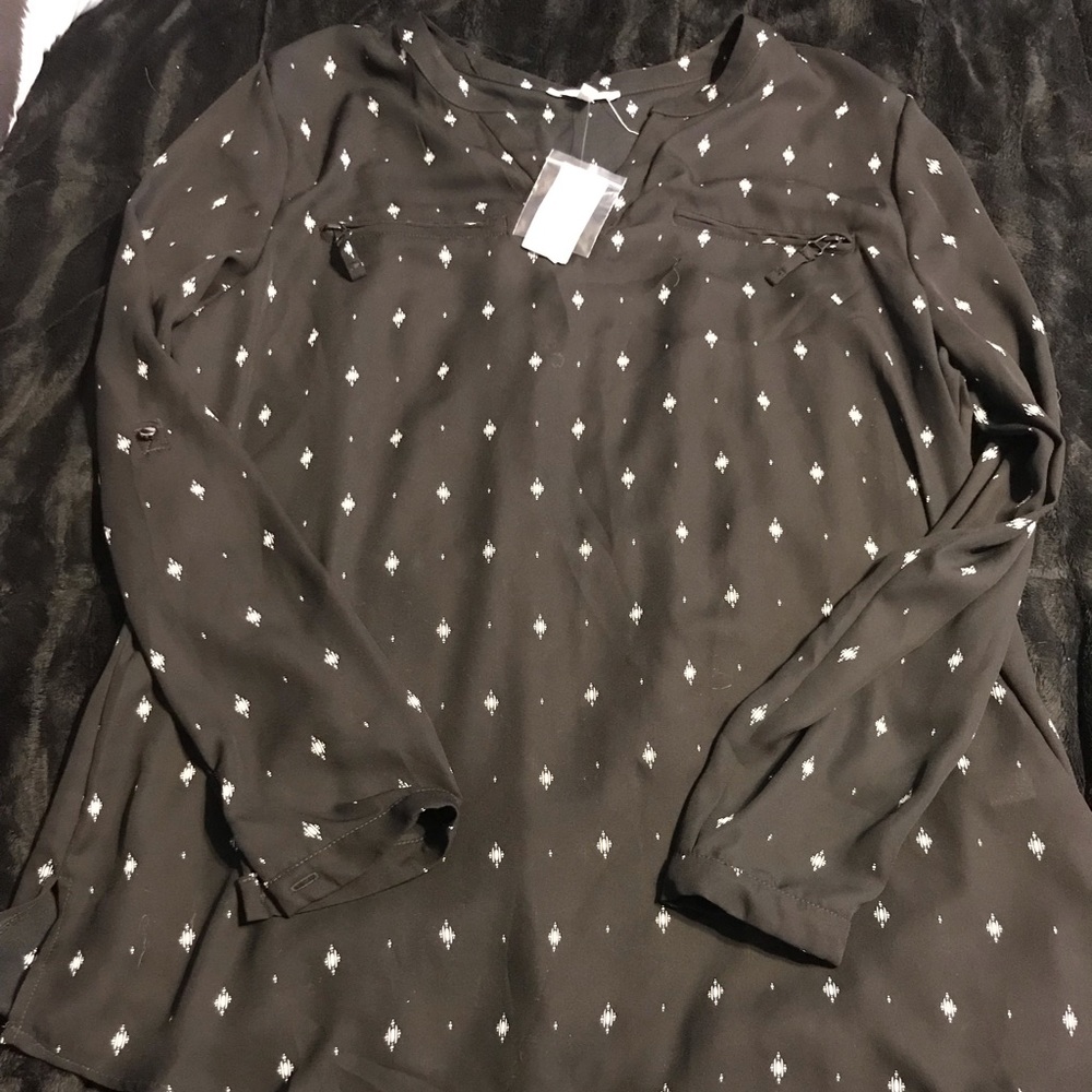 Sheer black blouse